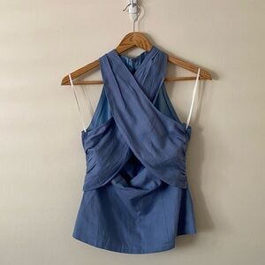 Love Bonito Lana Blue Halter Top S